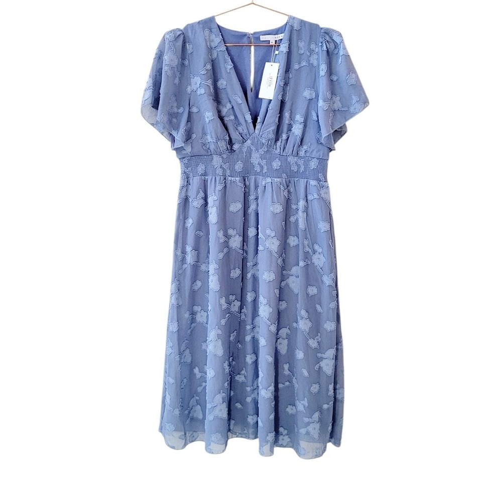 BALTIC BORN XL Blue June Smocked Midi Dress Women - Picture 2 of 15